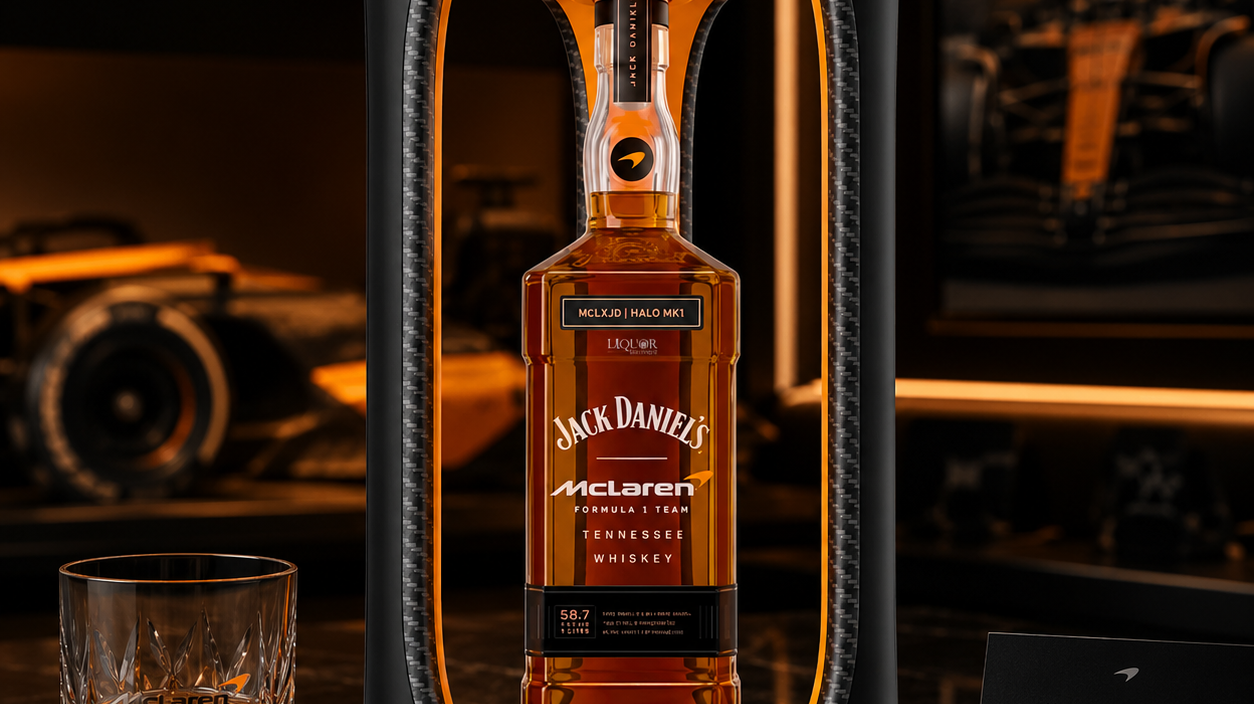Jack Daniel's x McLaren Racing HALO MK1 Limited Edition Tennessee Whiskey 1L: A Collector's Masterpiece Inspired by Performance