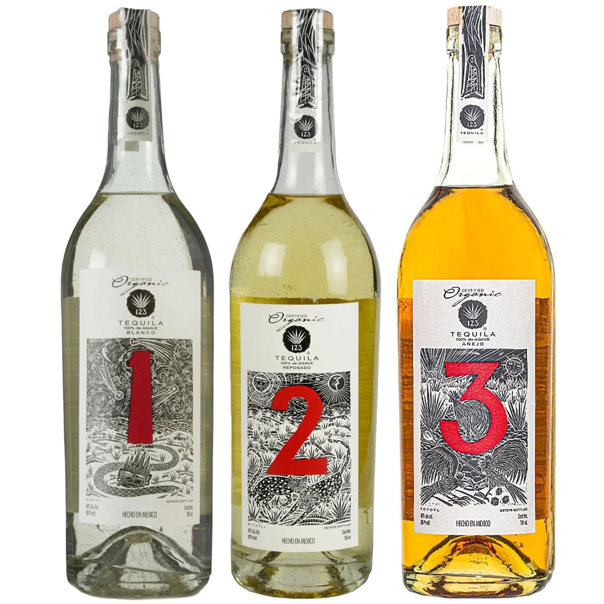 123 Organic Blanco, Reposado, & Anejo Tequila Bundle - Liquor Boutique