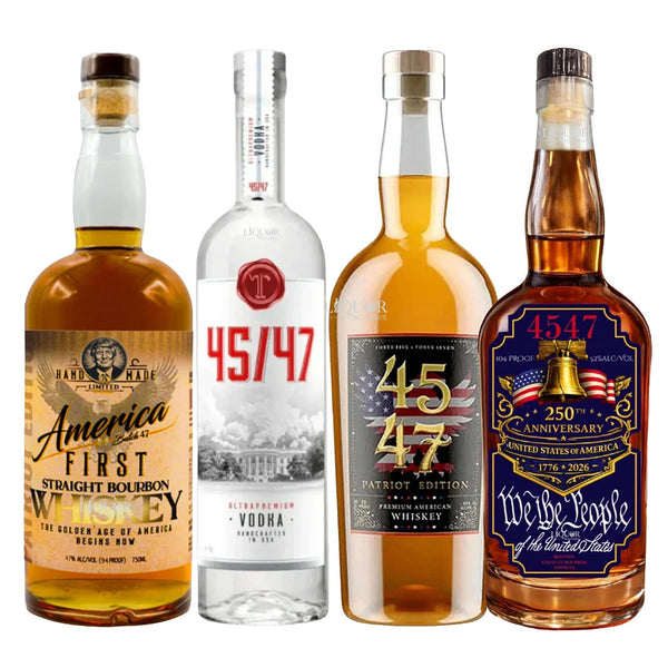 45 & 47 Patriot Edition, America First, T 45/47 Vodka and 250th Anniversary Bourbon Whiskey Bundle 750ml - Liquor Boutique