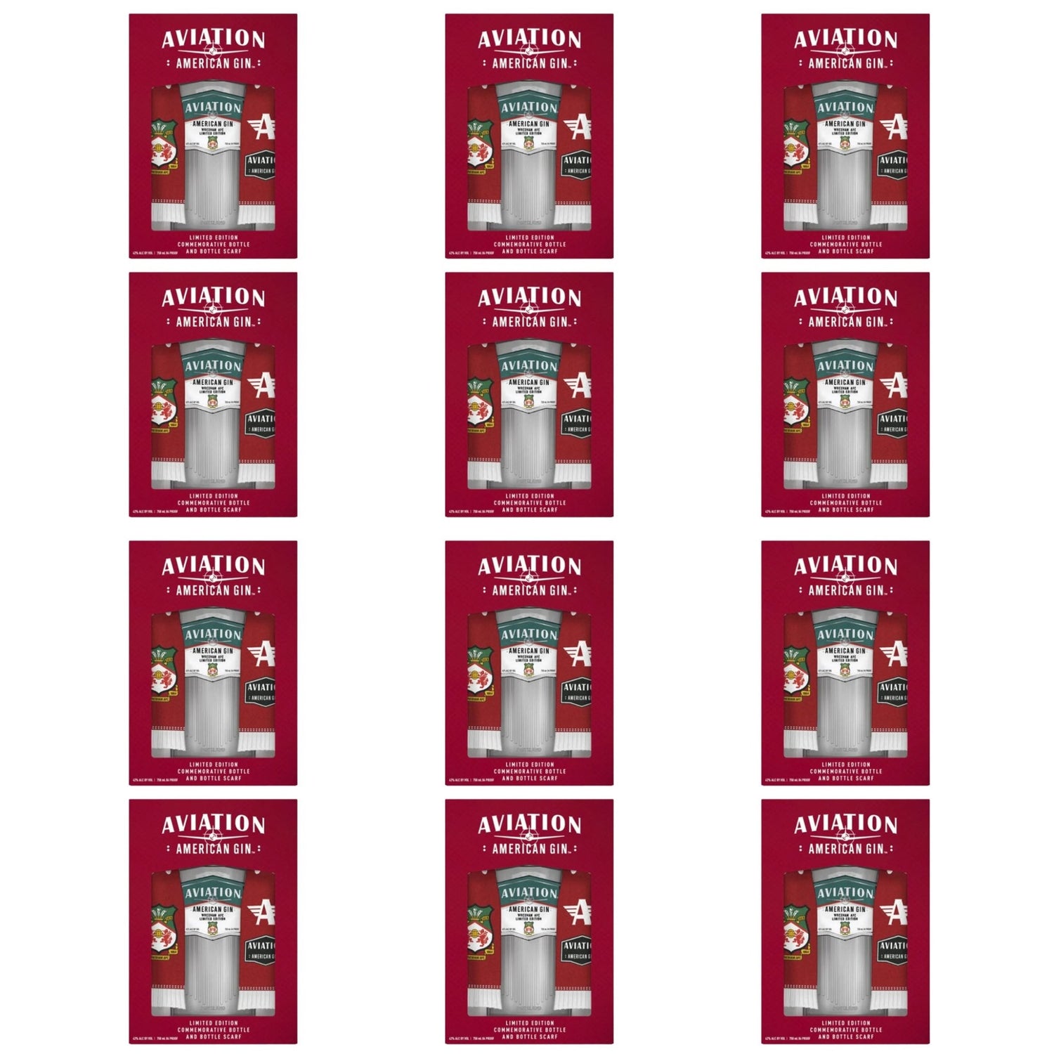 Aviation Gin Wrexham AFC Scarf Gift Set 750ml - Liquor Boutique