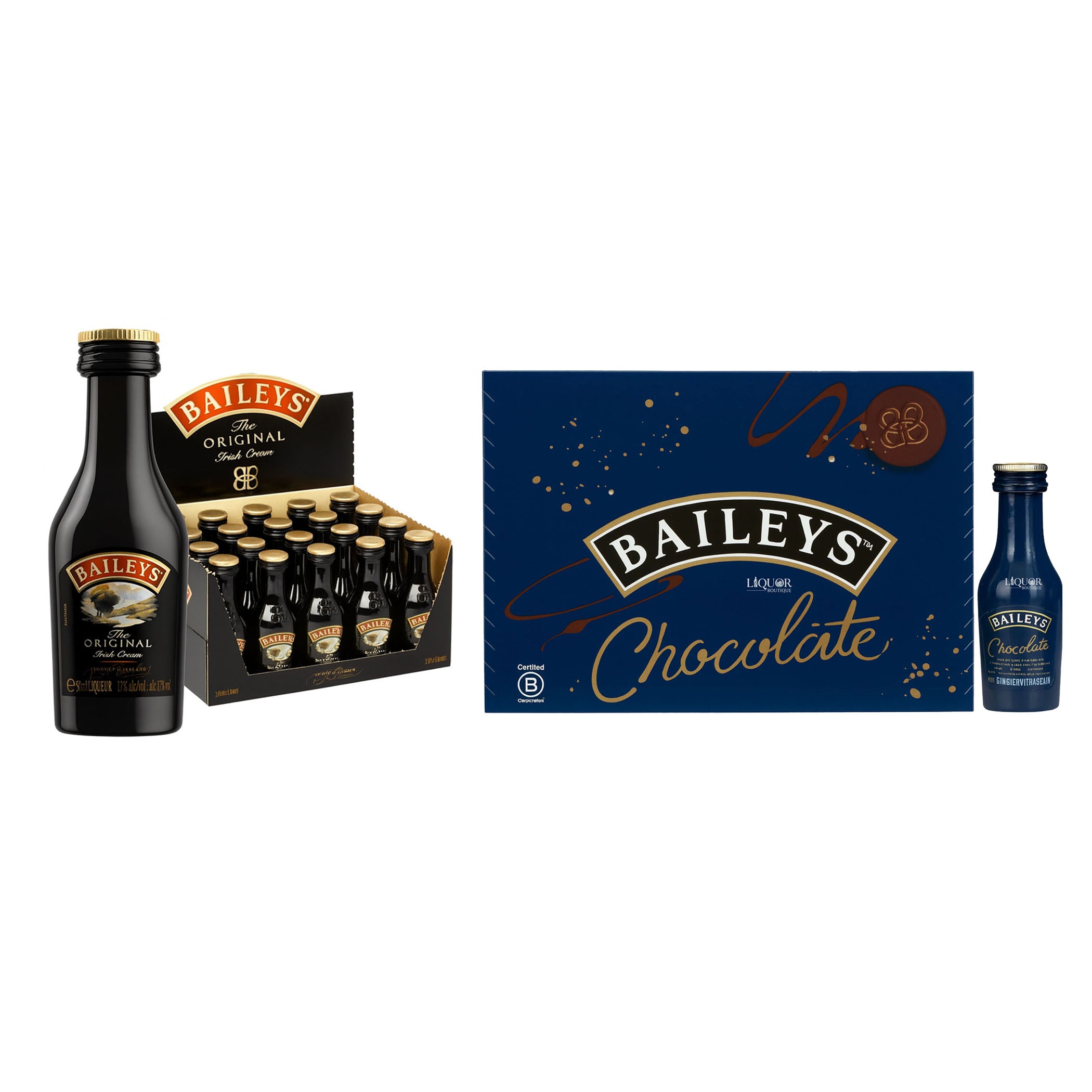 Bailey's Original & Chocolate Liqueur 20 Pack 50ml Bundle – Liquor