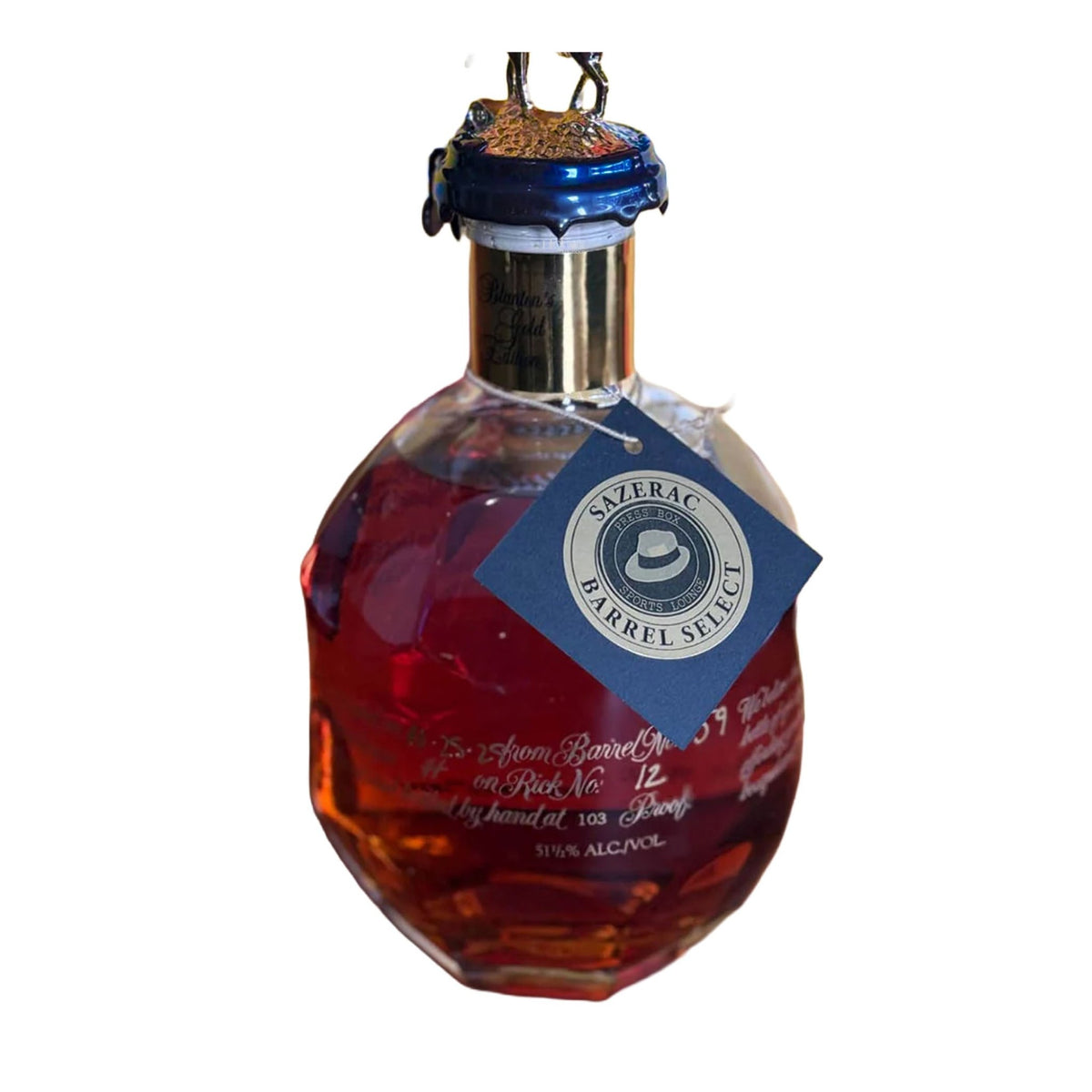 Blanton's Gold Single Barrel "Press Box" Bourbon Barrel Pick 750ml - Liquor Boutique