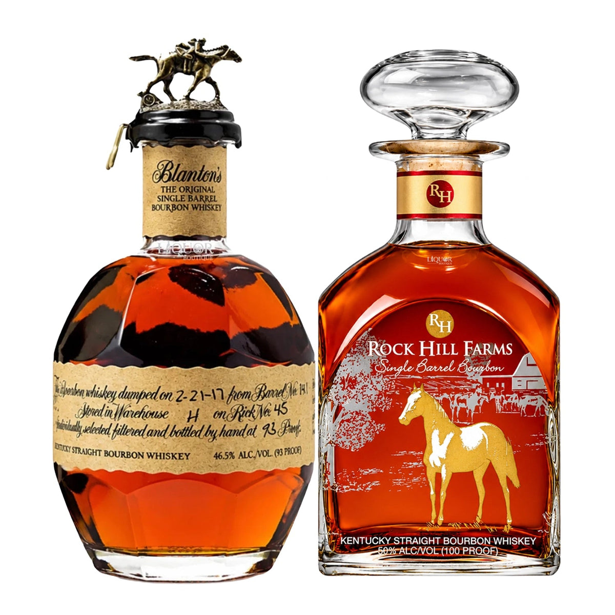 Blanton's Original Single Barrel & Rock Hill Farms Bourbon Whiskey Bundle 750ml - Liquor Boutique