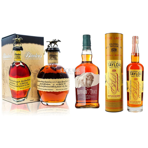 Blanton's Single Barrel, Buffalo Trace, & E.H. Taylor Small Batch Bourbon Whiskey Bundle - Liquor Boutique