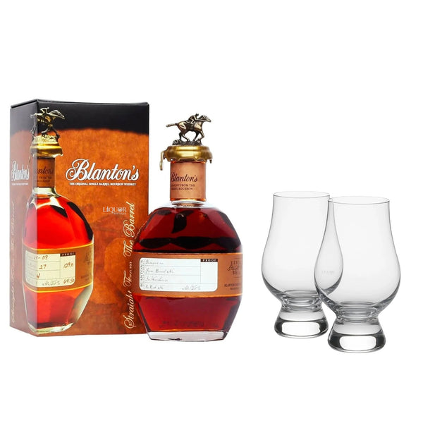 Blanton’s Straight From the Barrel Single Barrel Bourbon Whiskey with Glencairn Glass Set - Liquor Boutique