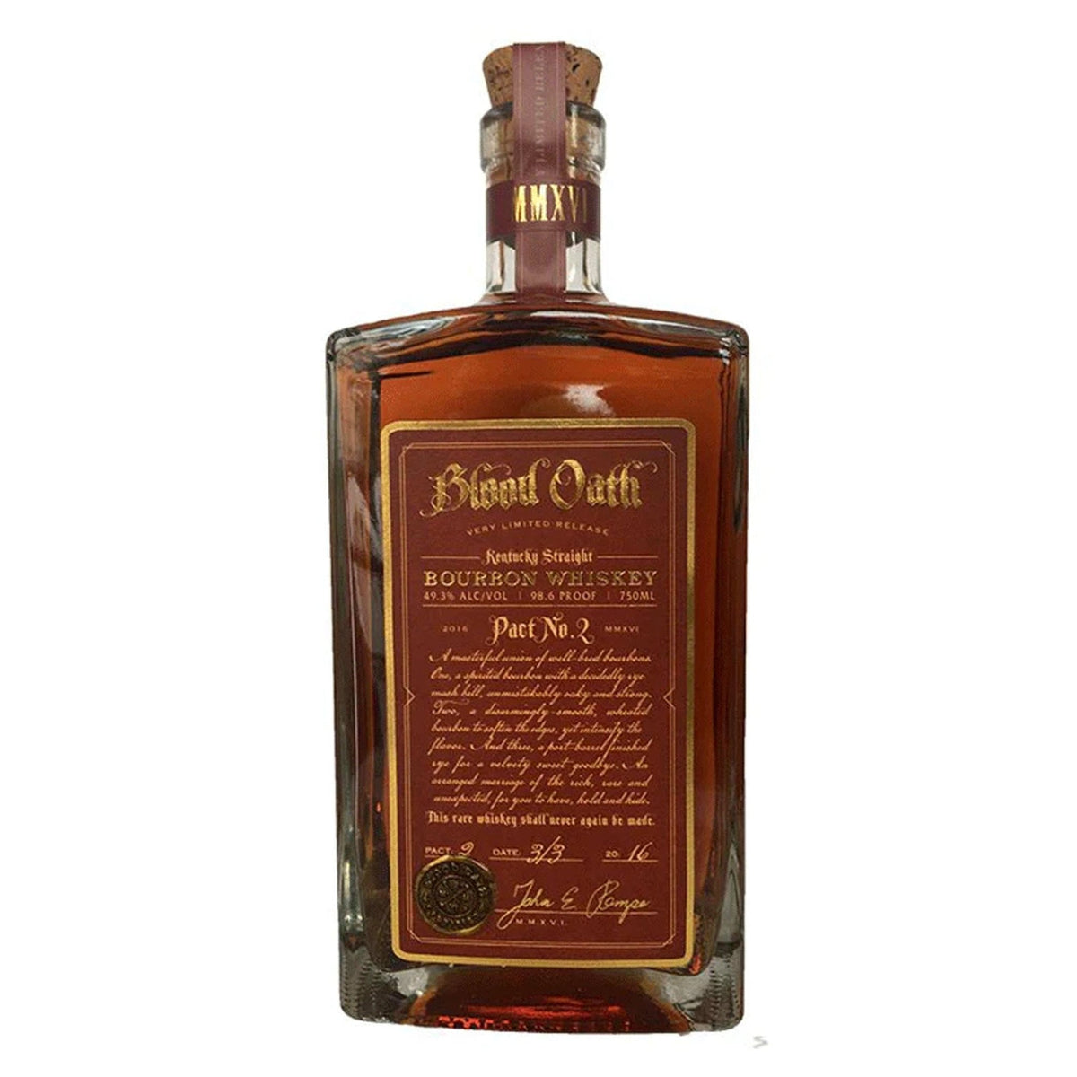 Blood Oath Pact No.1-12 Bourbon Whiskey 750ml - Liquor Boutique