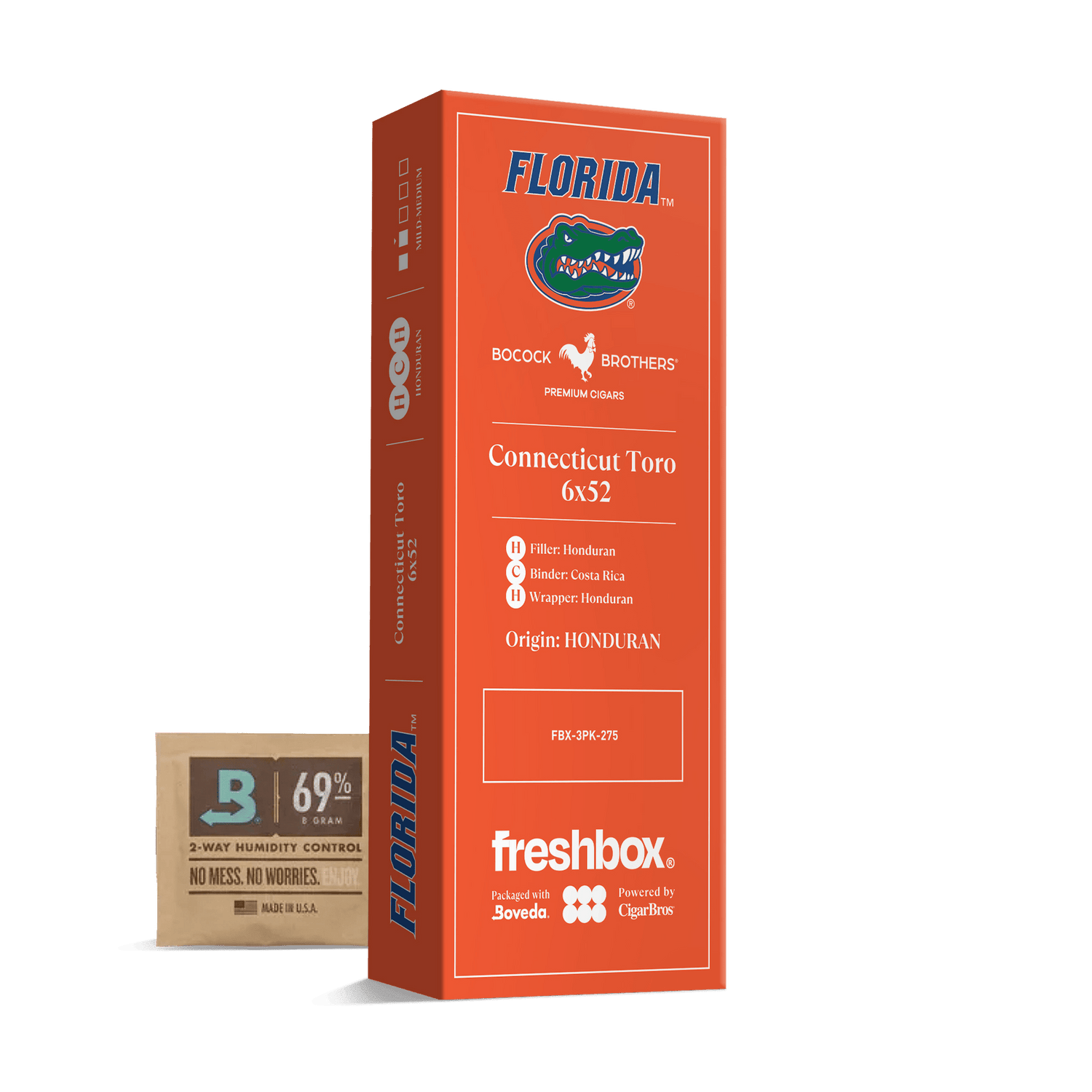 Boccock Brothers Florida Connecticut 6x52 FreshBox | Cigar 3-Pack - Liquor Boutique