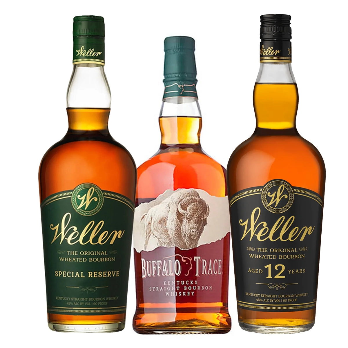 Weller Special Reserve, Buffalo Trace, & Weller 12 Year Whiskey Bundle 750ml