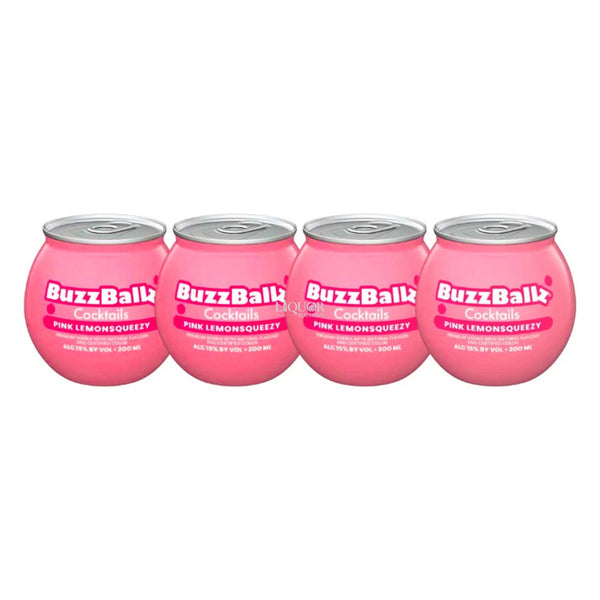 Buzzball Pink Lemonsqueezy Pre-Mixed Cocktails 4 Pack - Liquor Boutique