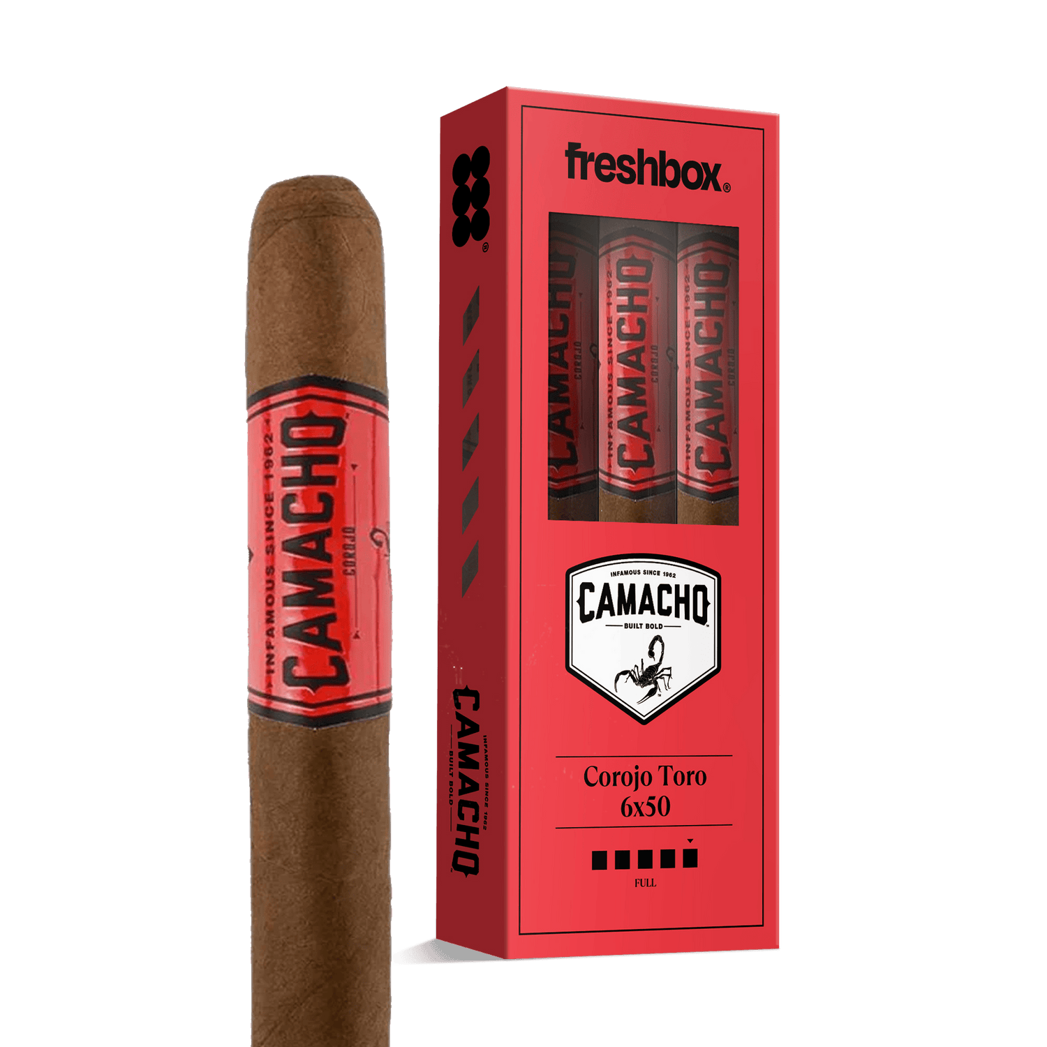 Camacho Corojo Toro 6x50 FreshBox | Cigar 3-Pack - Liquor Boutique
