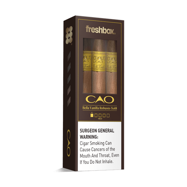 CAO Bella Vanilla Robusto 5x48 FreshBox | Cigar 3-Pack - Liquor Boutique