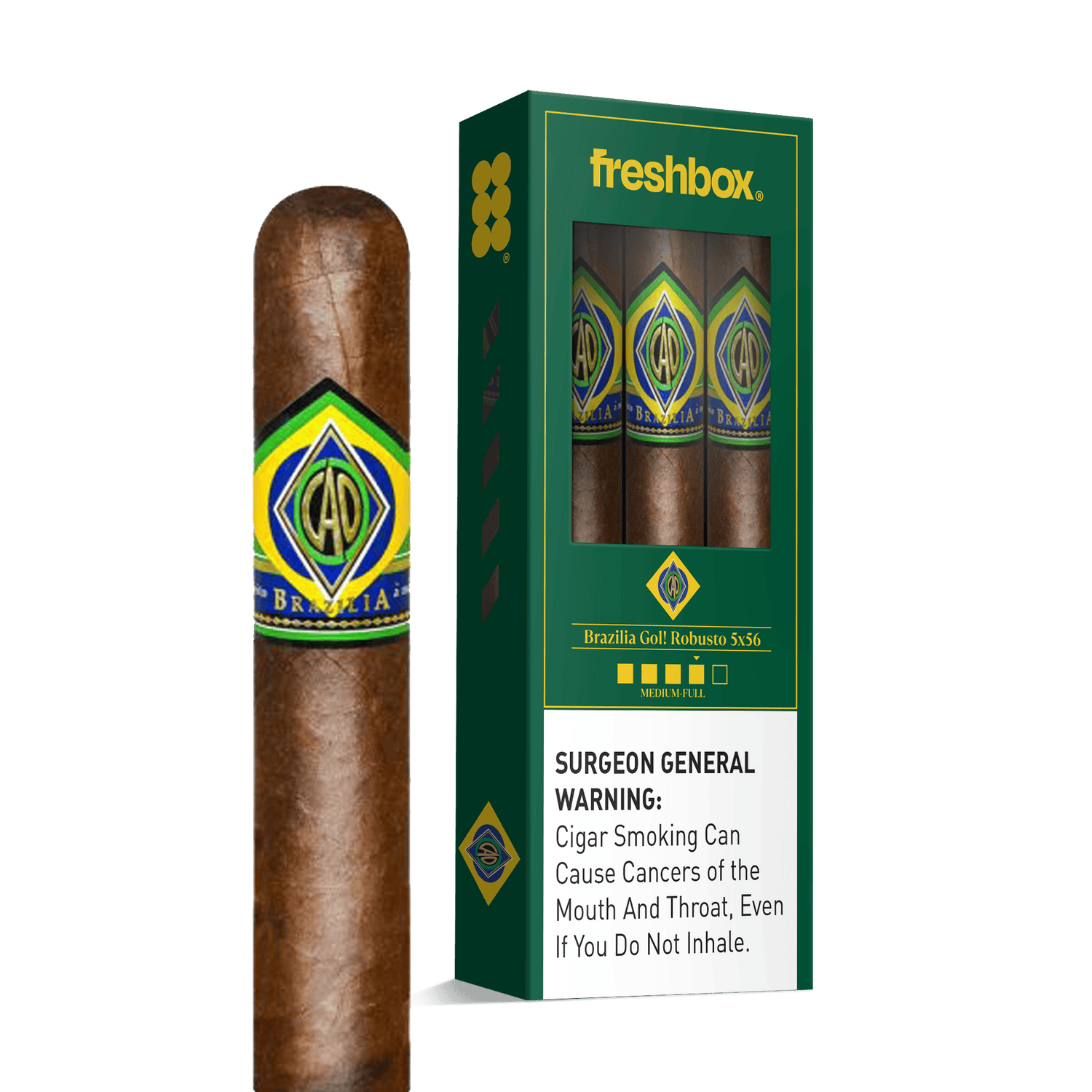 CAO Brazilia Gol! 5x56 FreshBox | Cigar 3-Pack - Liquor Boutique