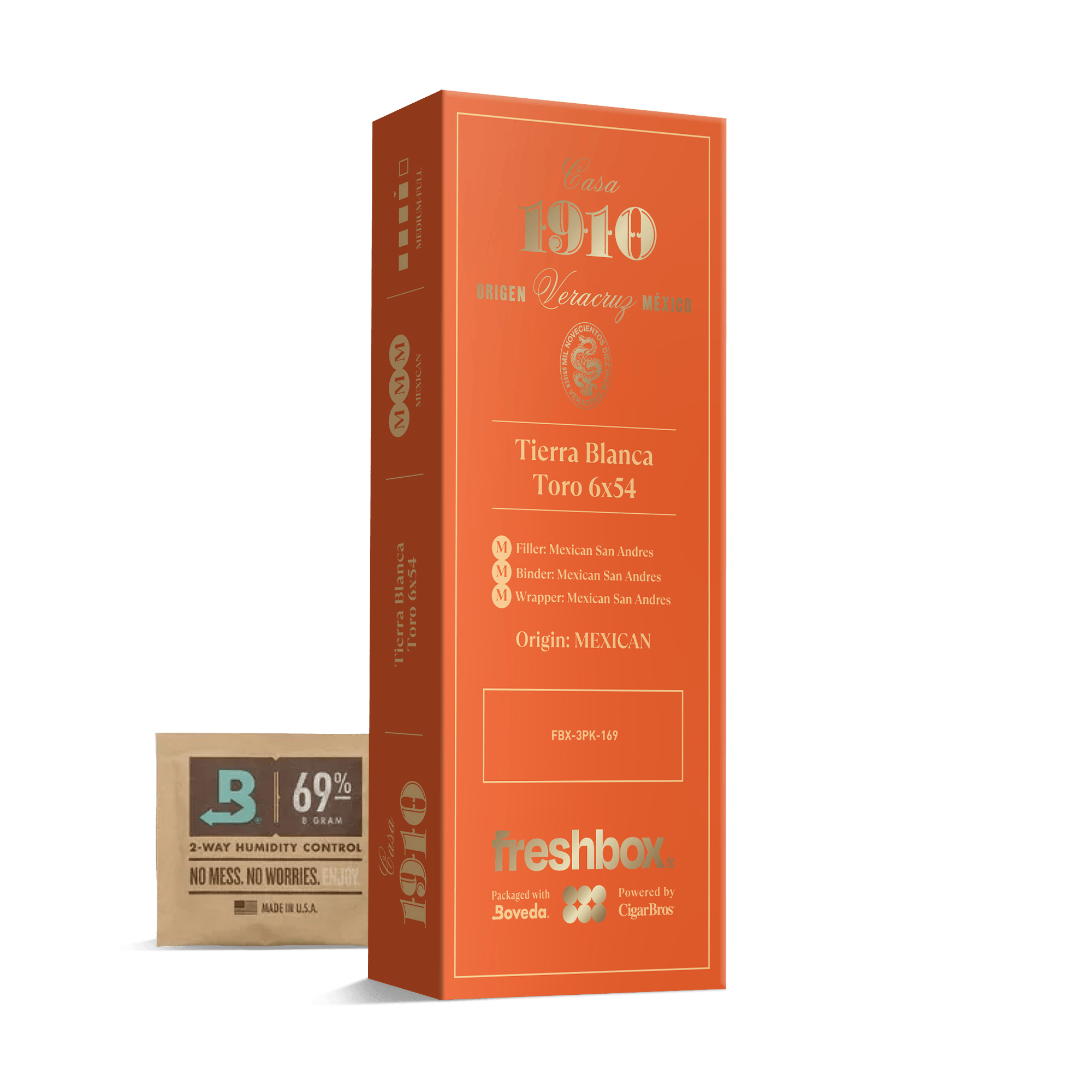 Casa 1910 Tierra Blanca Toro 6x54 FreshBox | 3-Pack