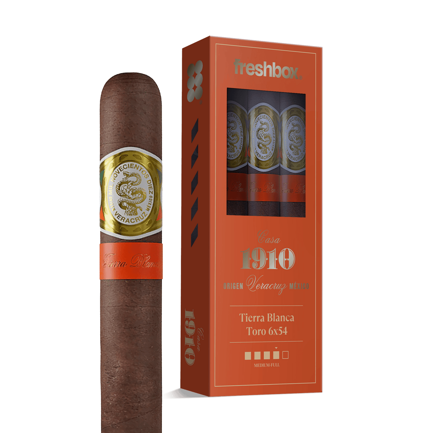 Casa 1910 Tierra Blanca Toro 6x54 FreshBox | Cigar 3-Pack - Liquor Boutique
