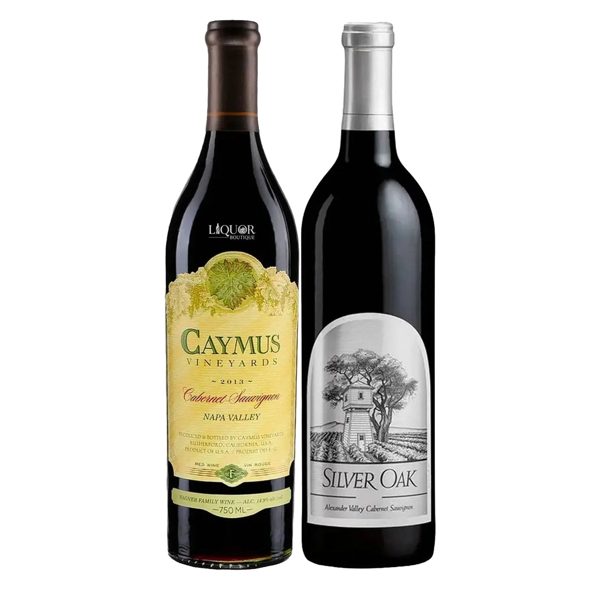 Caymus Cabernet Sauvignon & Silver Oak Alexander Valley Cabernet Sauvignon Wine Bundle 750ml - Liquor Boutique