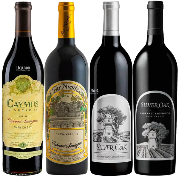 Caymus, Far Niente, Silver Oak Alexandar Valley, & Cabernet Wine Bundle 750ml - Liquor Boutique
