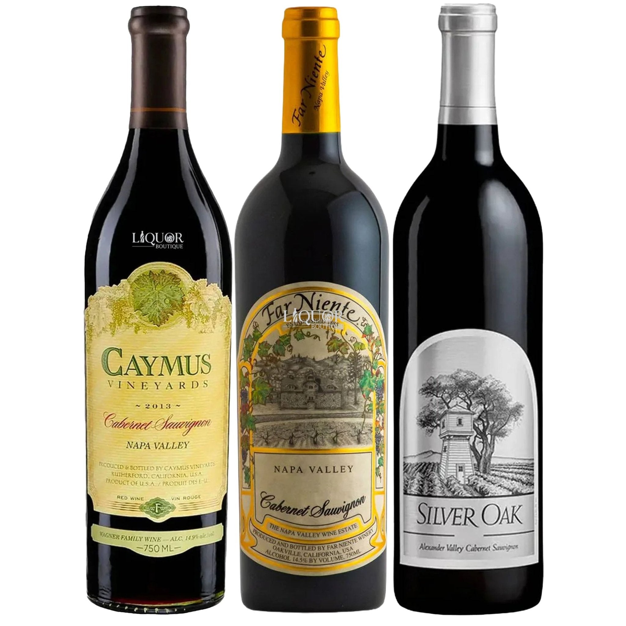 Caymus, Far Niente, & Silver Oak Wine Bundle 750ml - Liquor Boutique