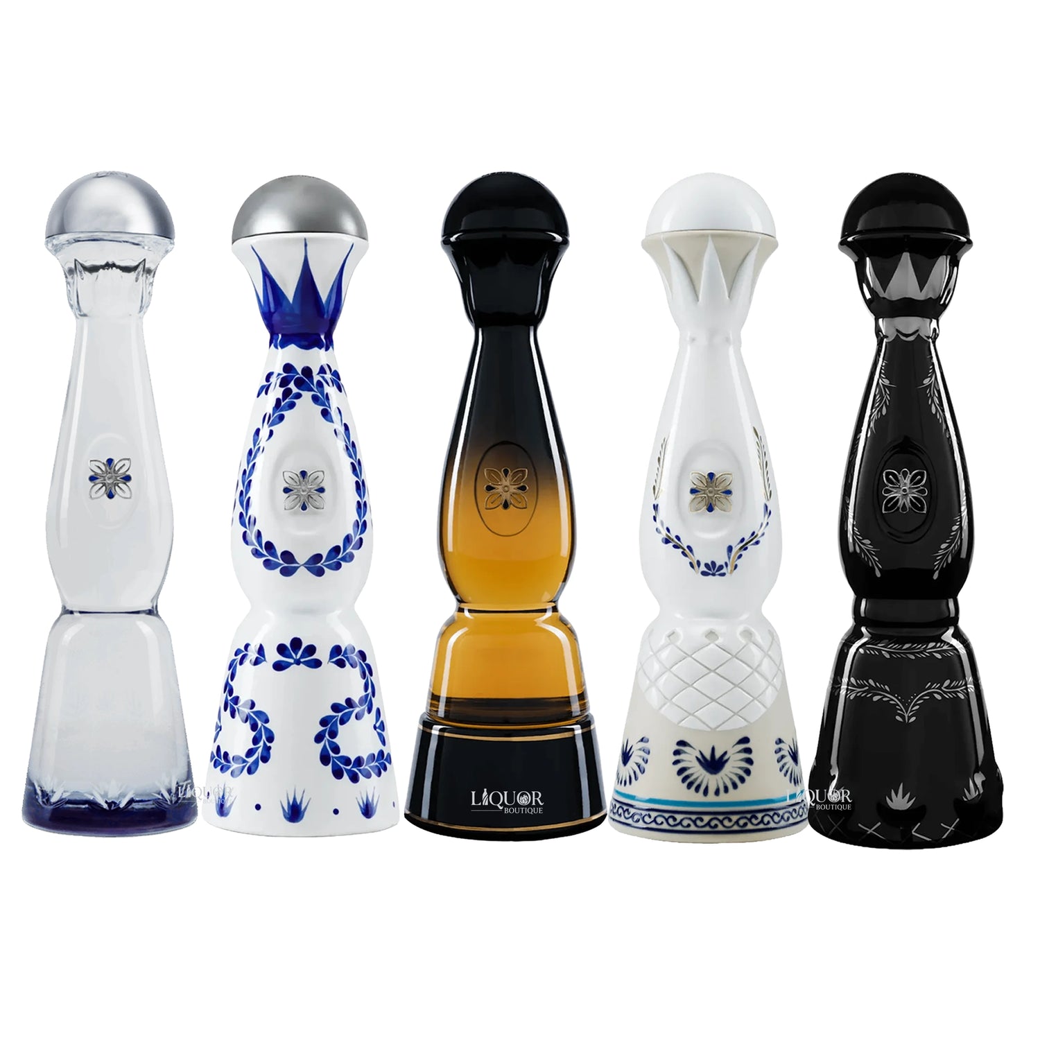 Clase Azul Plata, Reposado, Gold, Anejo, & Ultra Anejo Tequila Bundle 750ml