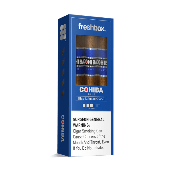 Cohiba Blue Robusto 5.5x50 FreshBox | Cigar 3-Pack - Liquor Boutique