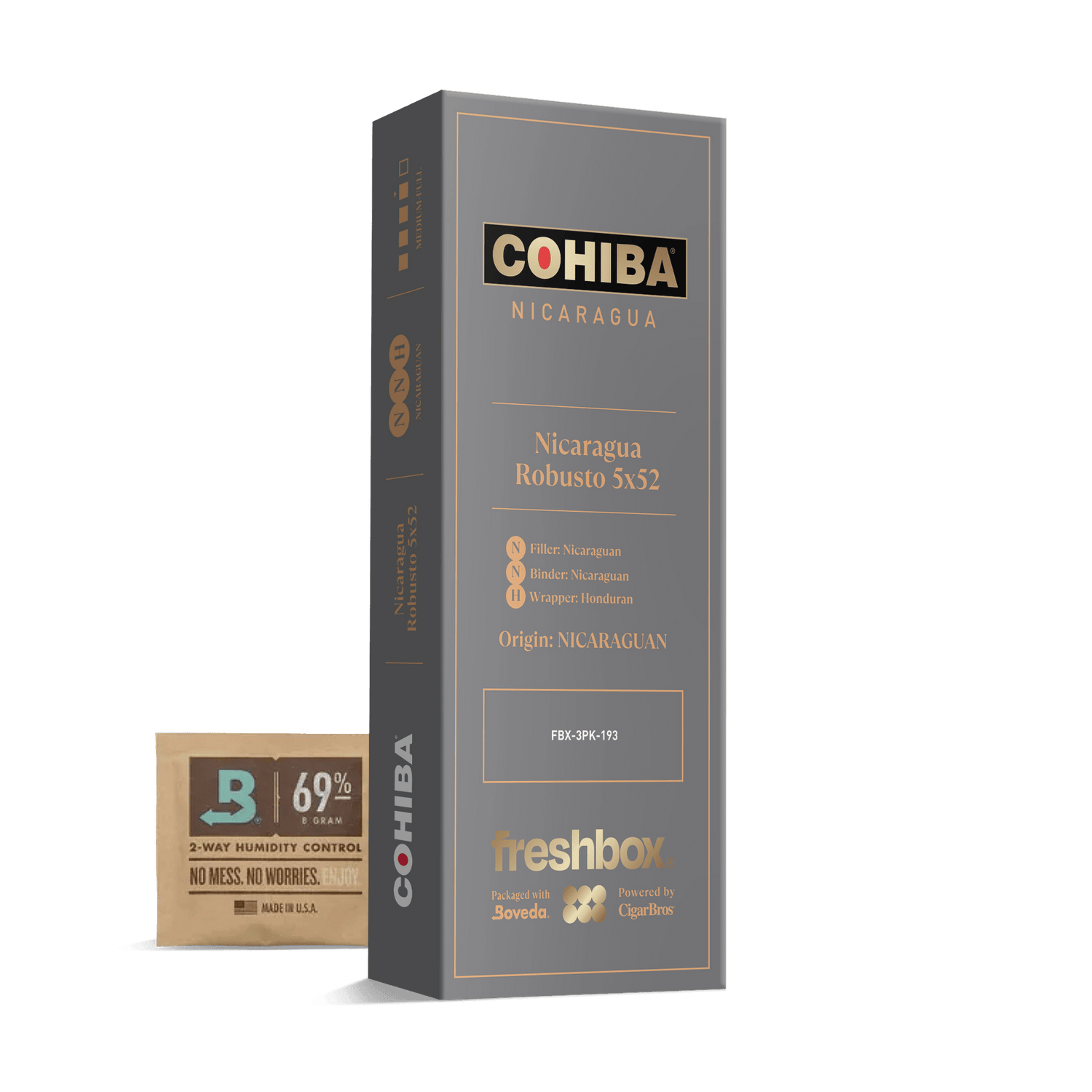 Cohiba Nicaruaga Robusto 5x52 FreshBox | Cigar 3-Pack - Liquor Boutique
