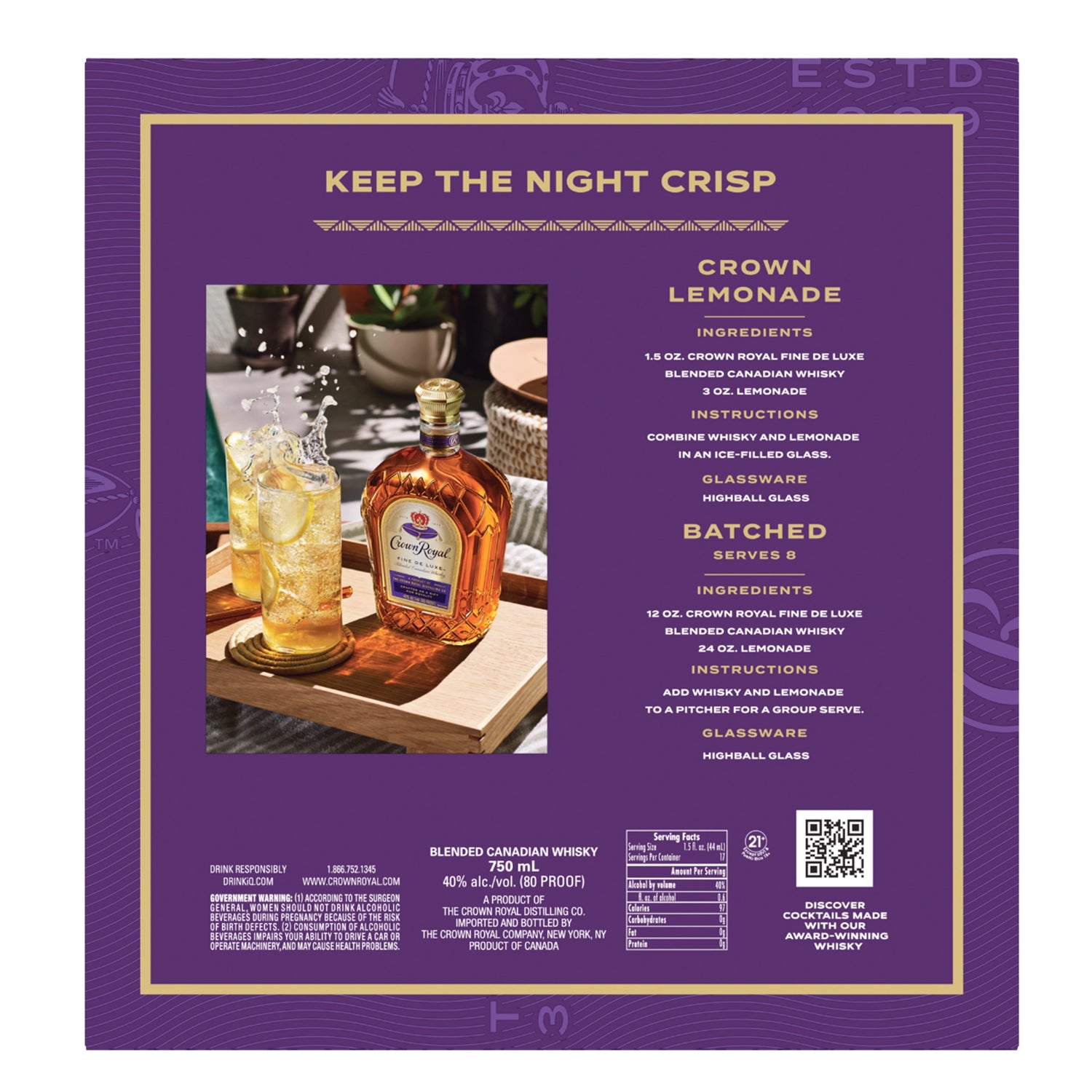 Crown Royal Deluxe Limited Edition Tumbling Tower Gift Set 750ml