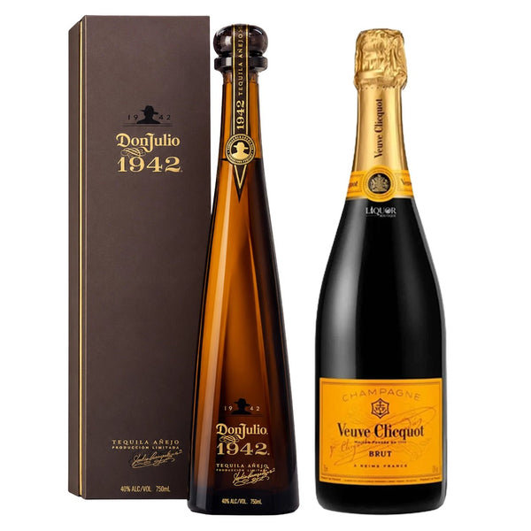 Don Julio 1942 Anejo Tequila & Veuve Clicquot Yellow Label Champagne Bundle 750ml - Liquor Boutique