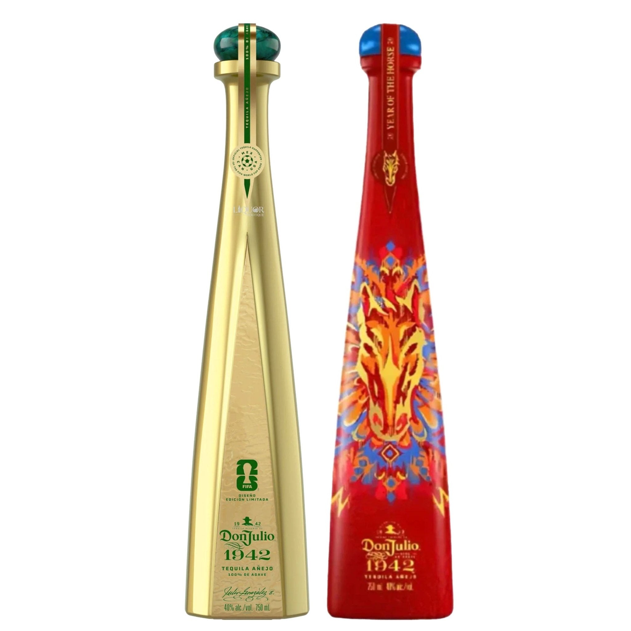 Don Julio 1942 World Cup Fifa Edition & Year of the Horse Tequila Bundle 750ml - Liquor Boutique
