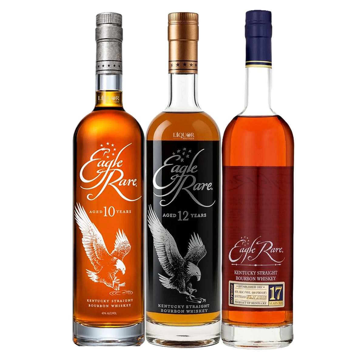 Eagle Rare 10 Year, 12 Year & 17 Year Whiskey Trio Bundle 750ml