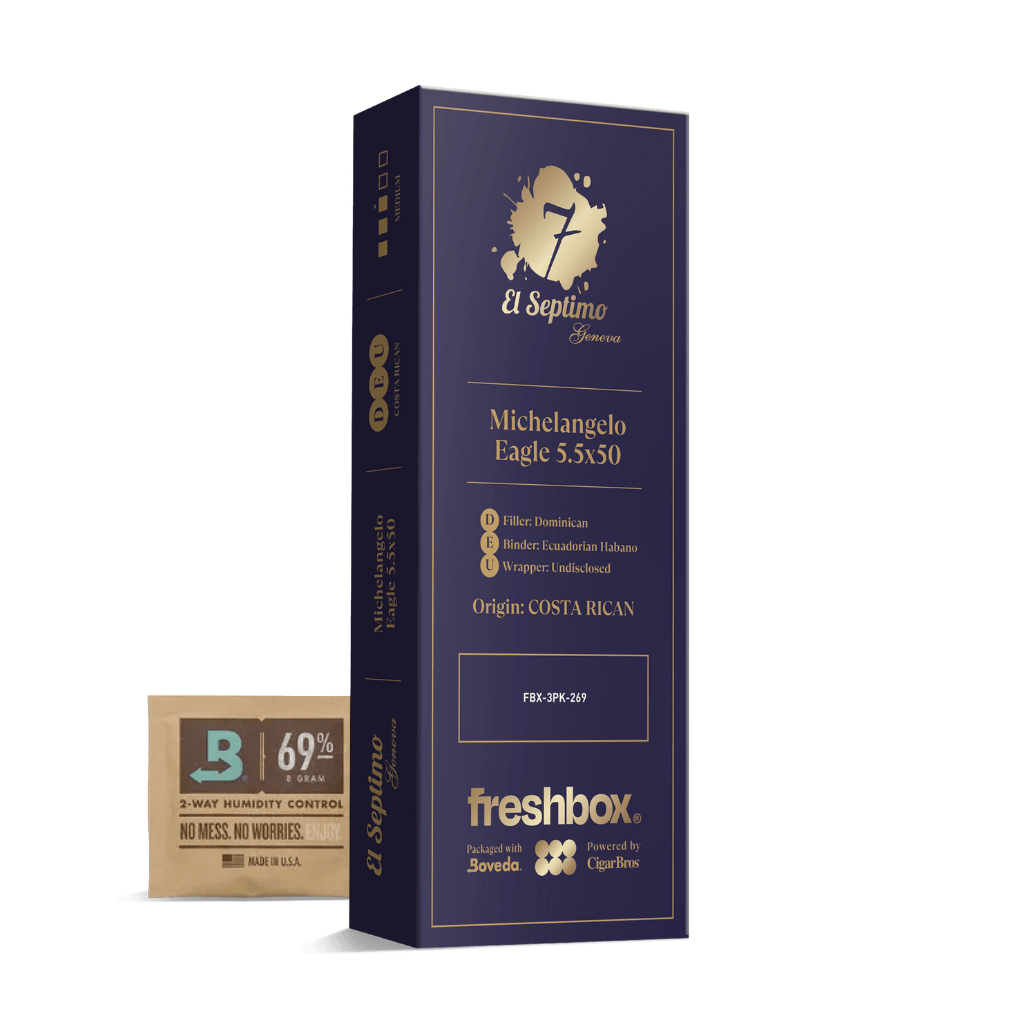 El Septimo Michelangelo Eagle 5.5x50 FreshBox | Cigar 3-Pack - Liquor Boutique
