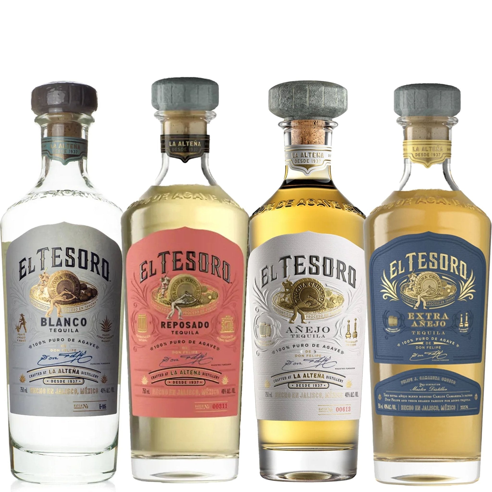 El Tesoro Blanco, Reposado, Añejo, & Extra Añejo Tequila Bundle - Liquor Boutique