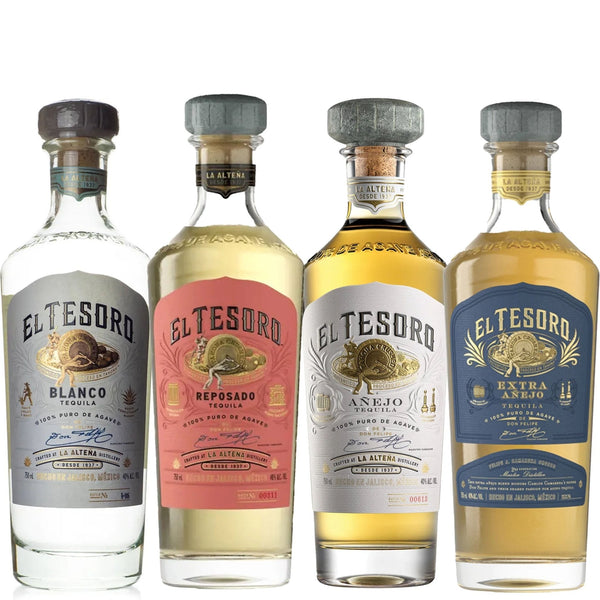 El Tesoro Blanco, Reposado, Añejo, & Extra Añejo Tequila Bundle - Liquor Boutique