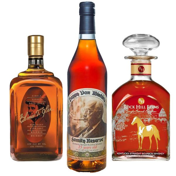 Elmer T. Lee, Pappy Van Winkle 15 Year, & Rock Hill Farms Bourbon Whiskey Bundle - Liquor Boutique