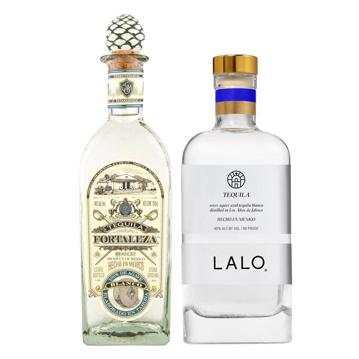 Fortaleza & Lalo Blanco Tequila Bundle 750ml - Liquor Boutique