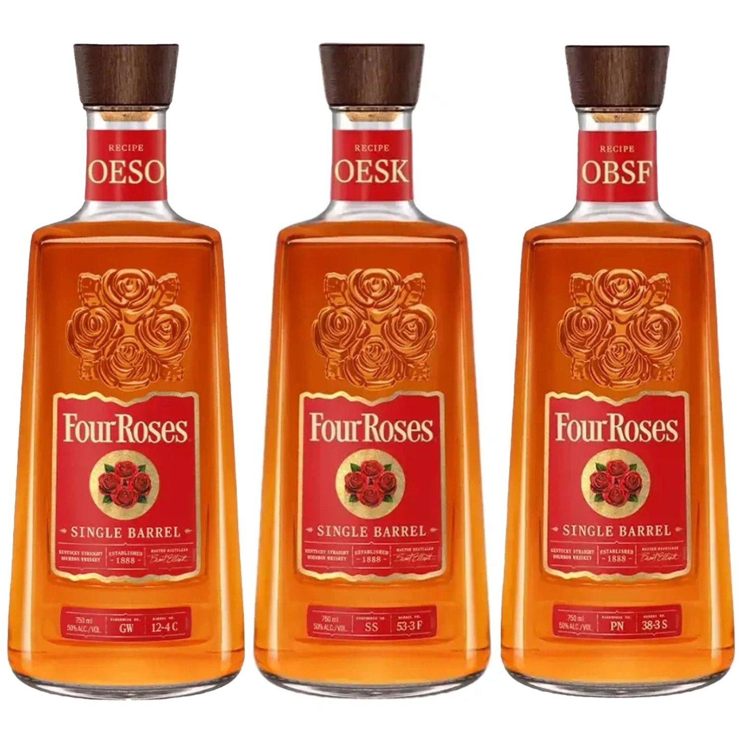 Four Roses OESO, OESK, & OBSF Single Barrel Bourbon Bundle - Liquor Boutique