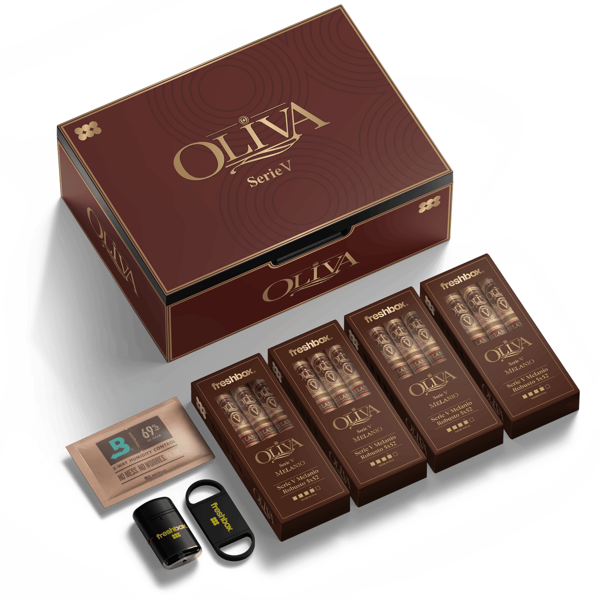 FreshBox Oliva Serie V Melanio Edition Humidor Starter Kit - Liquor Boutique