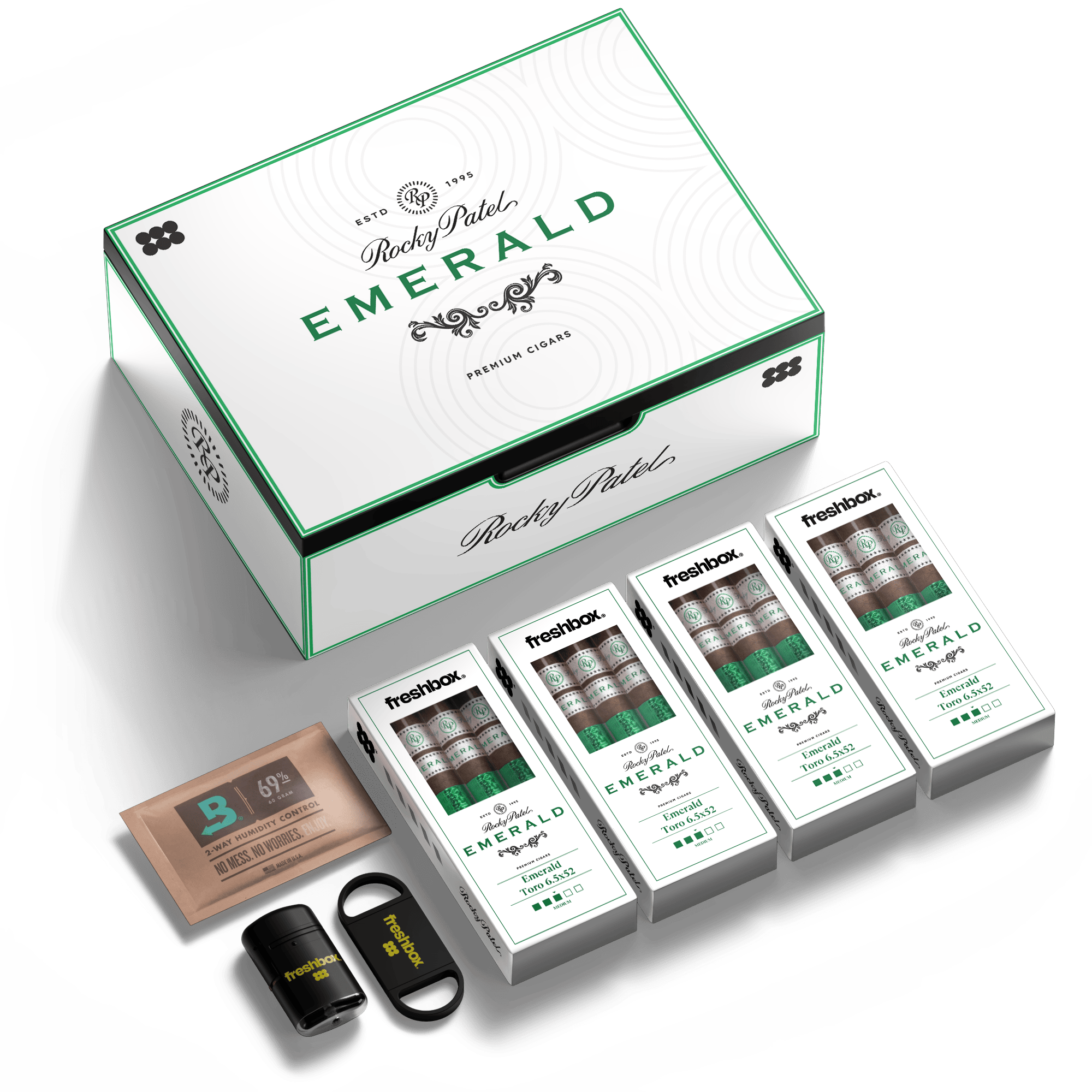 FreshBox™ Rocky Patel Emerald Edition Humidor Starter Kit