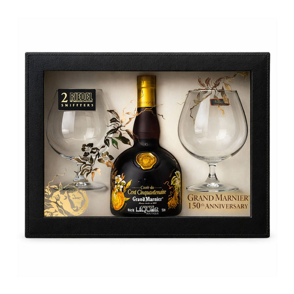 Grand Marnier Cuvée Spéciale Cent Cinquantenaire 150th Anniversary Liqueur “Hand Painted” Gift Set - Liquor Boutique