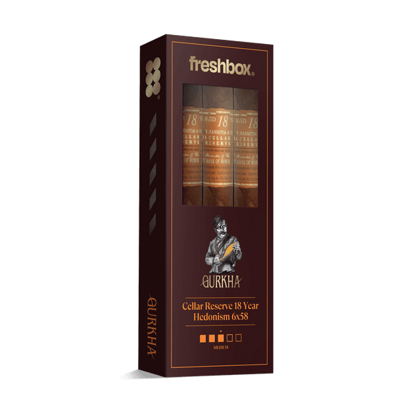 Gurkha Cellar Reserve 18 Year Hedonism 6x58 FreshBox | Cigar 3-Pack - Liquor Boutique