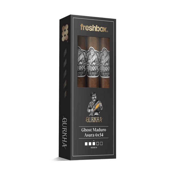Gurkha Ghost Maduro Asura 6x54 FreshBox | Cigar 3-Pack - Liquor Boutique