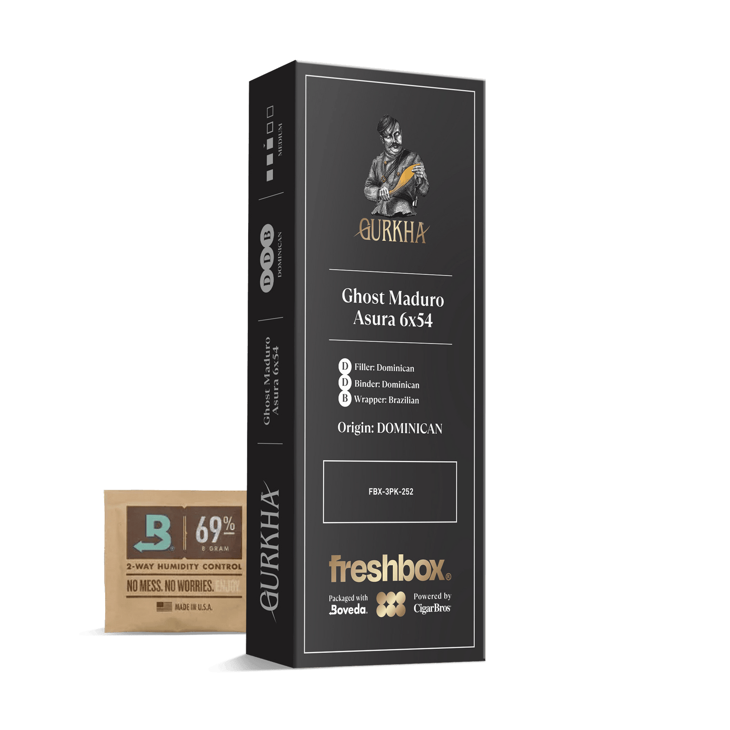 Gurkha Ghost Maduro Asura 6x54 FreshBox | Cigar 3-Pack - Liquor Boutique