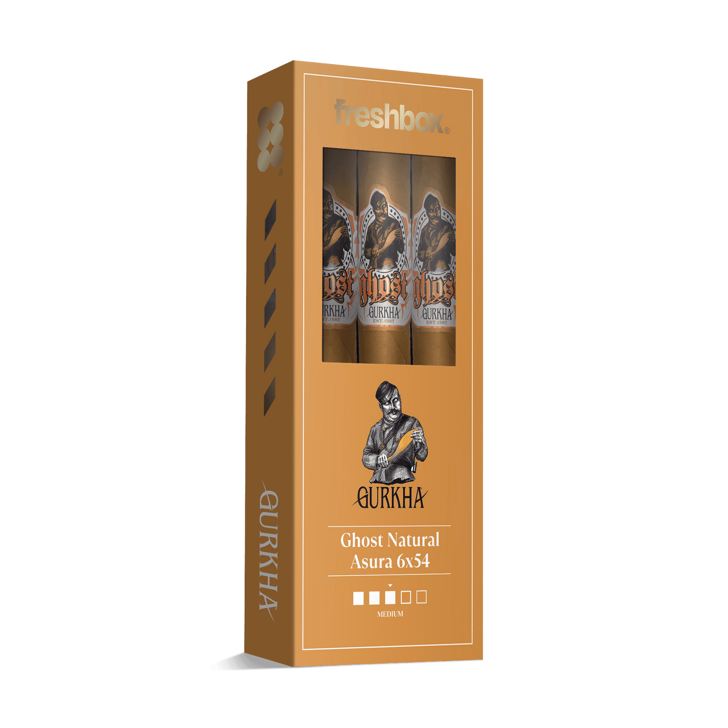 Gurkha Ghost Natural Asura 6x54 FreshBox | Cigar 3-Pack - Liquor Boutique