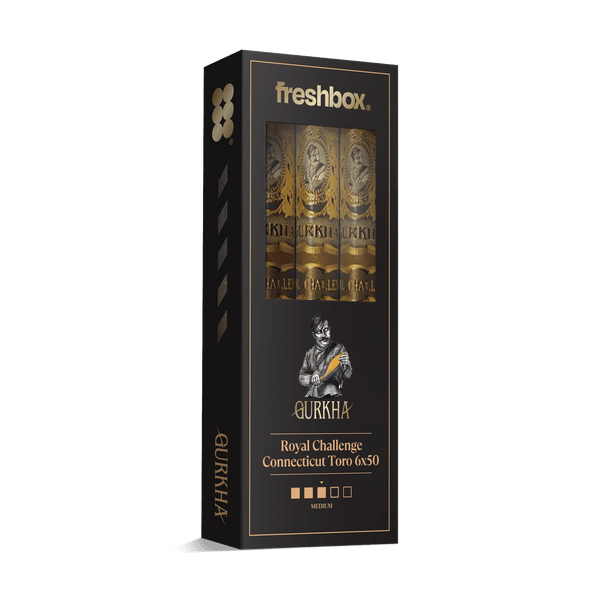 Gurkha Royal Challenge Connecticut Toro 6x50 FreshBox | Cigar 3-Pack - Liquor Boutique