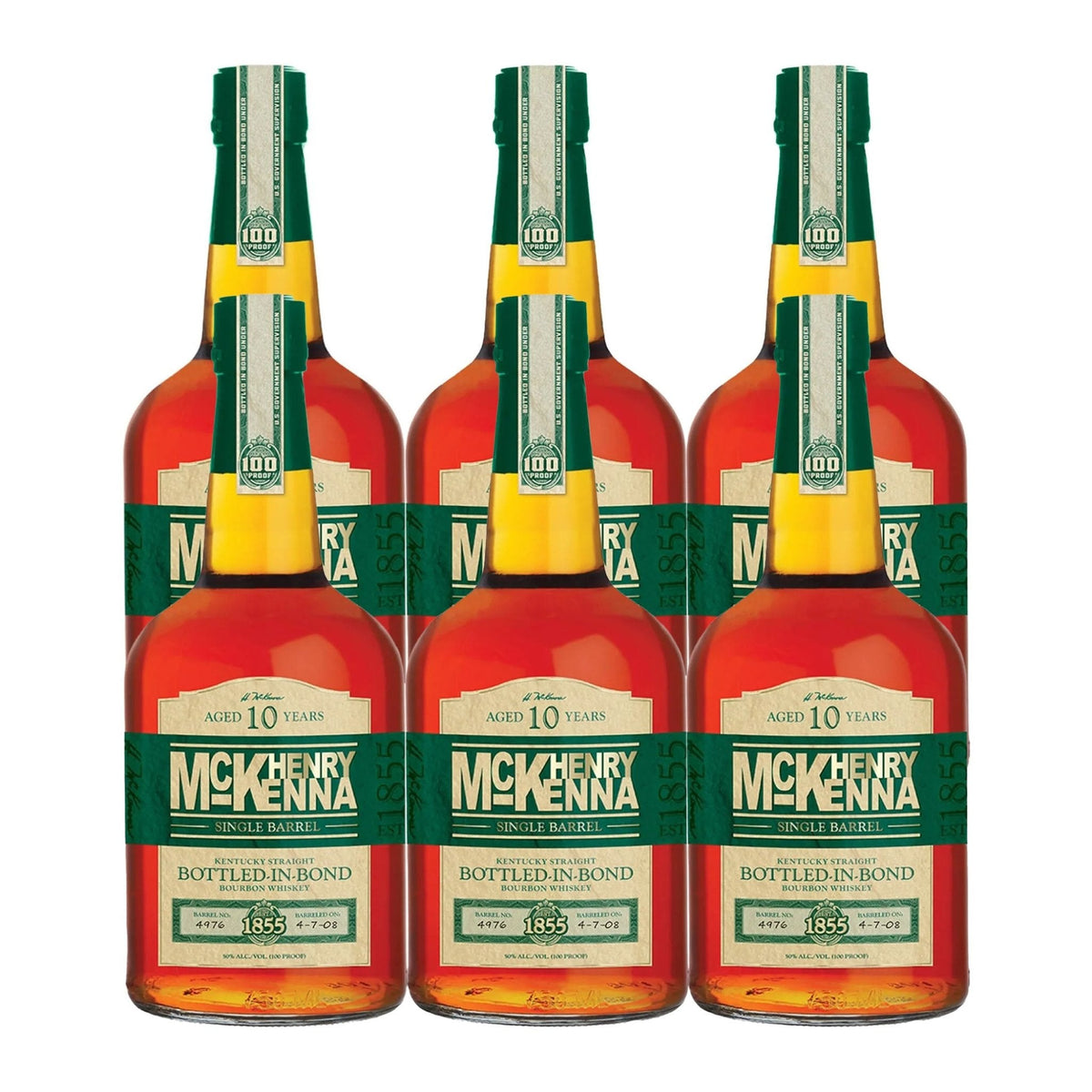 Henry McKenna 10 Year Bottled in Bond Bourbon Whiskey 6-Pack - Liquor Boutique
