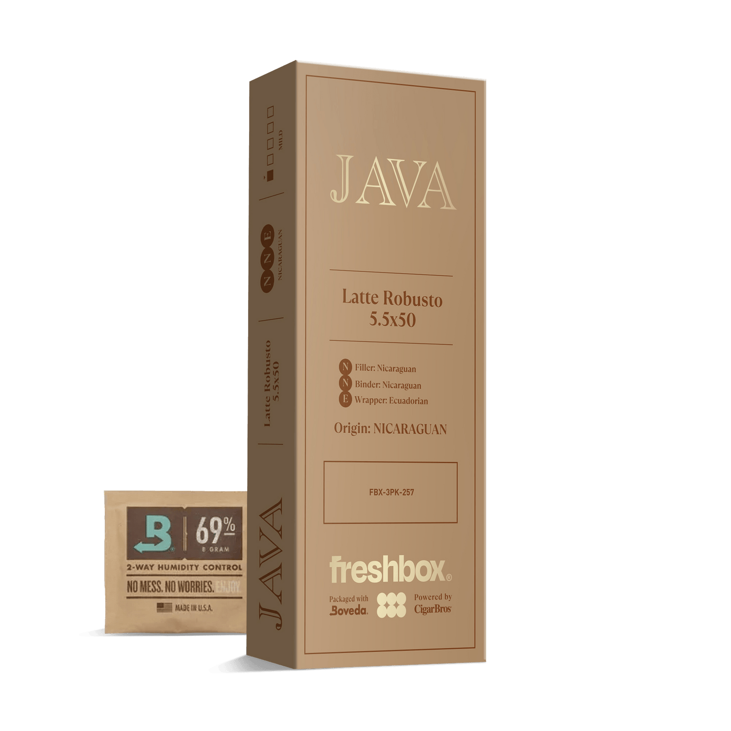 Java Latte Robusto 5.5x50 FreshBox | Cigar 3-Pack - Liquor Boutique