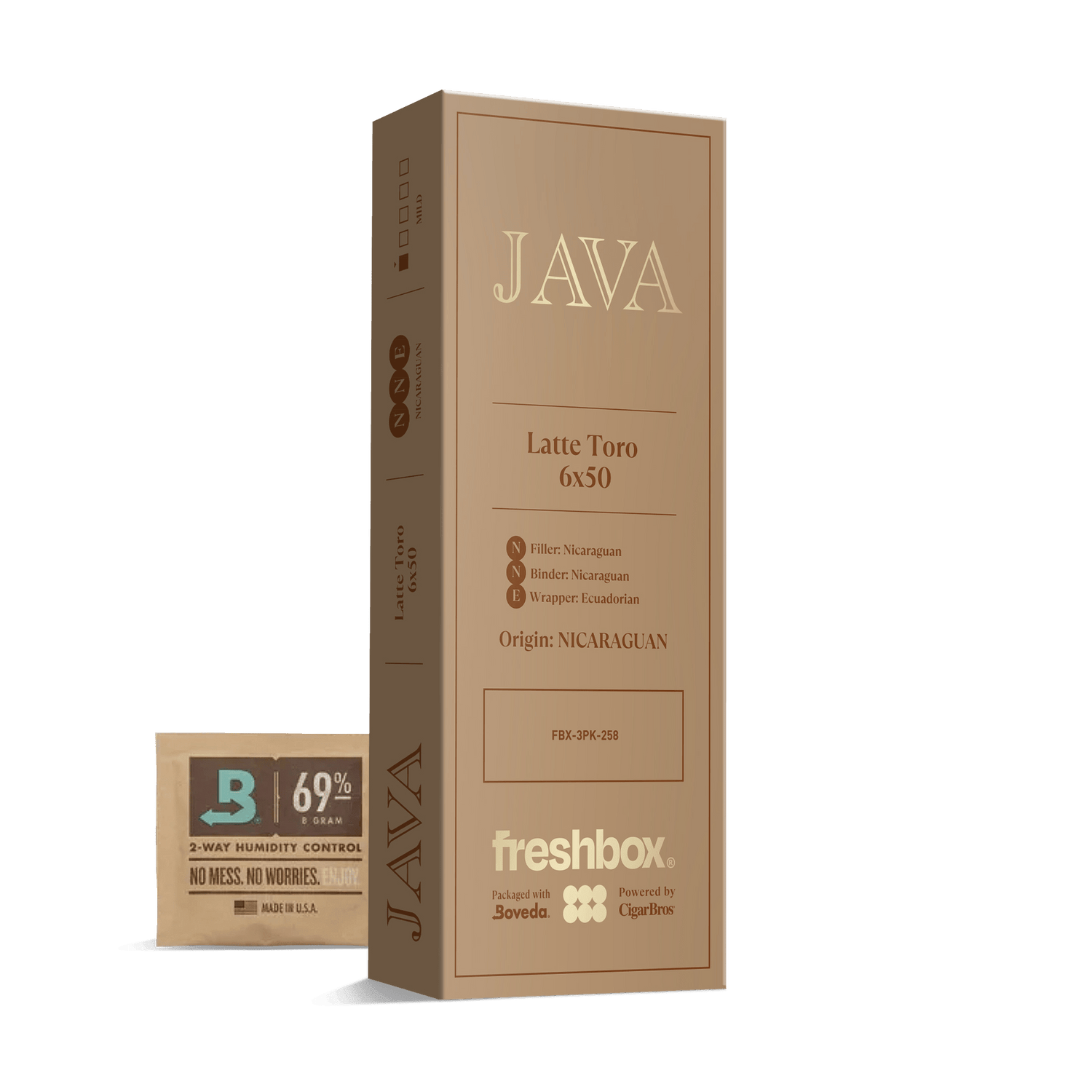 Java Latte Toro 6x50 FreshBox | Cigar 3-Pack - Liquor Boutique