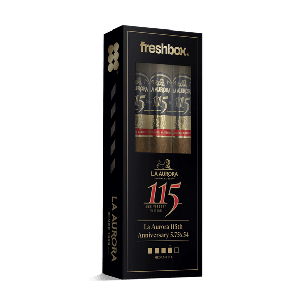 La Aurora 115th Anniversary 5.75x54 FreshBox | Cigar 3-Pack - Liquor Boutique