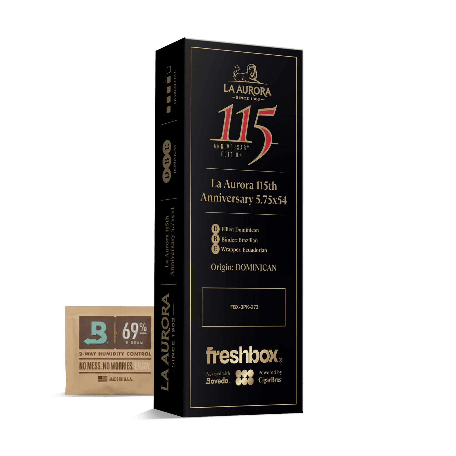 La Aurora 115th Anniversary 5.75x54 FreshBox | Cigar 3-Pack - Liquor Boutique
