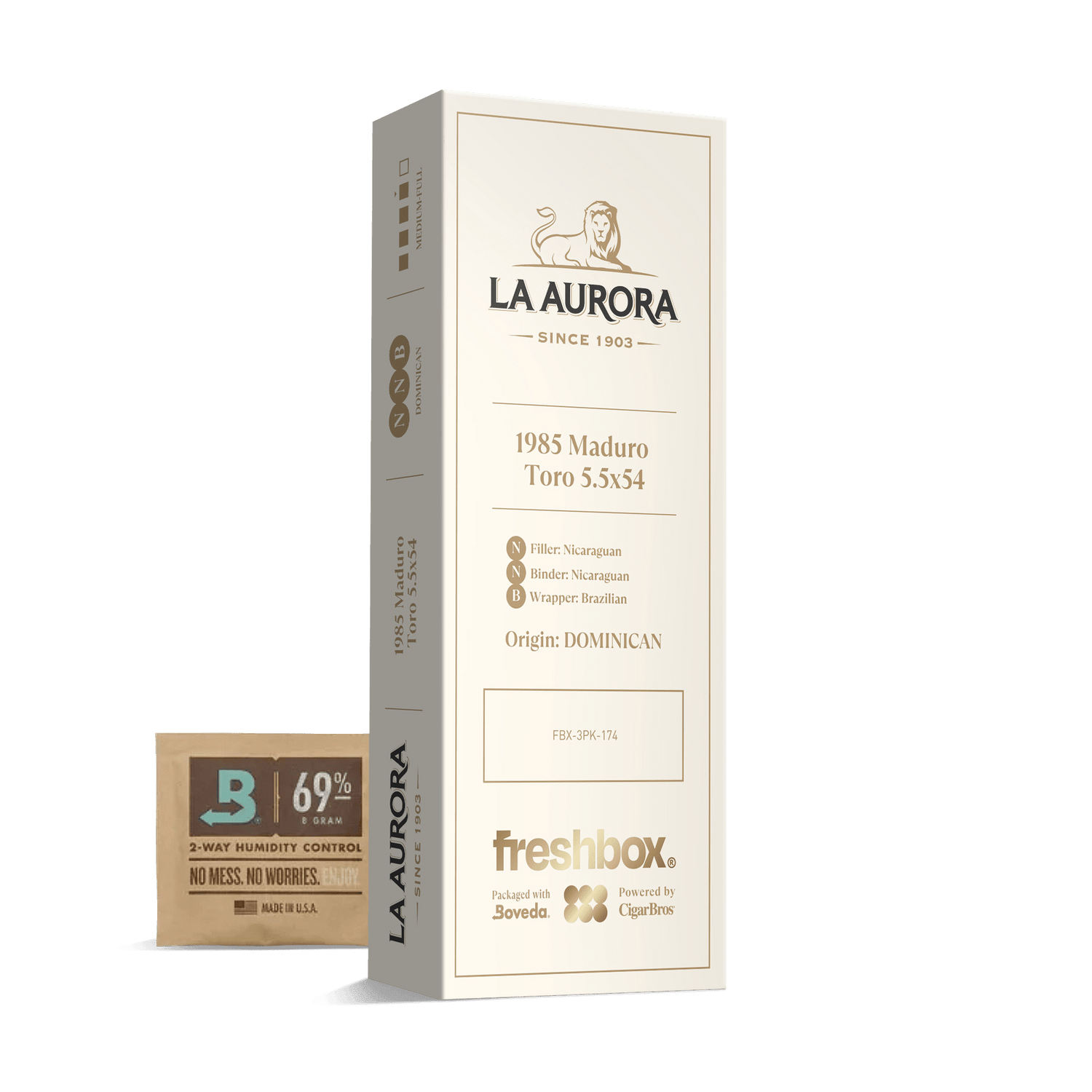 La Aurora 1985 Maduro Toro 5.5x54 FreshBox | Cigar 3-Pack - Liquor Boutique