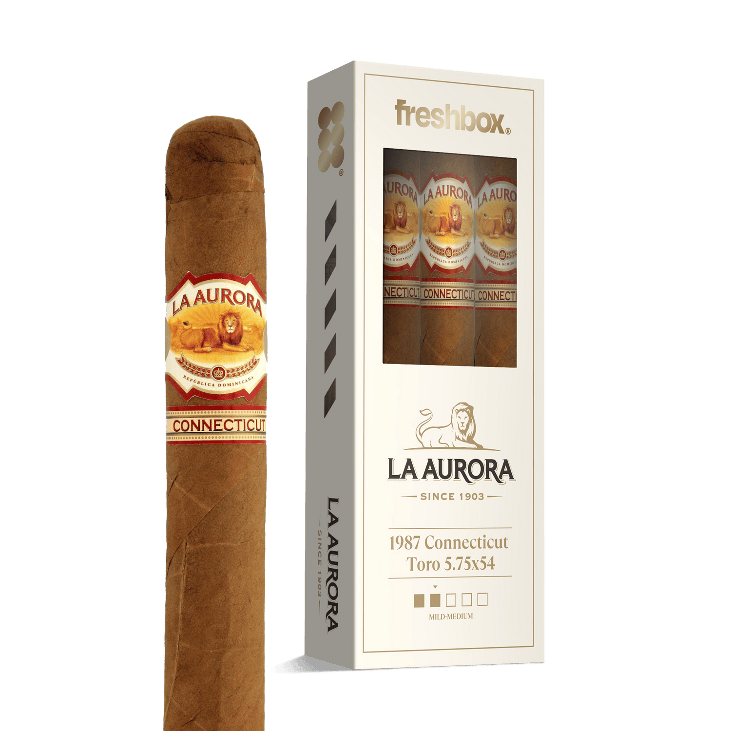 La Aurora 1987 Connecticut Toro 5.75x54 FreshBox | Cigar 3-Pack - Liquor Boutique