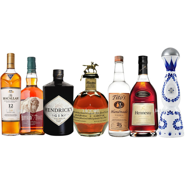 Macallan 12, Buffalo Trace, Hendrick's, Blanton's, Tito's, Hennessy VSOP, & Clase Azul Party Bundle - Liquor Boutique